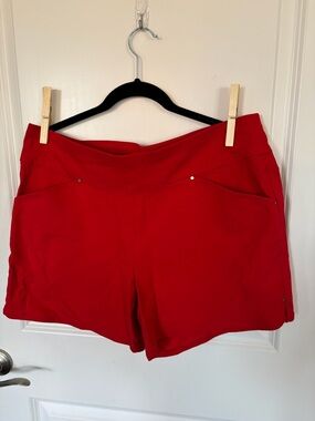 INC International Concepts Red High-Waist Pull-On Shorts